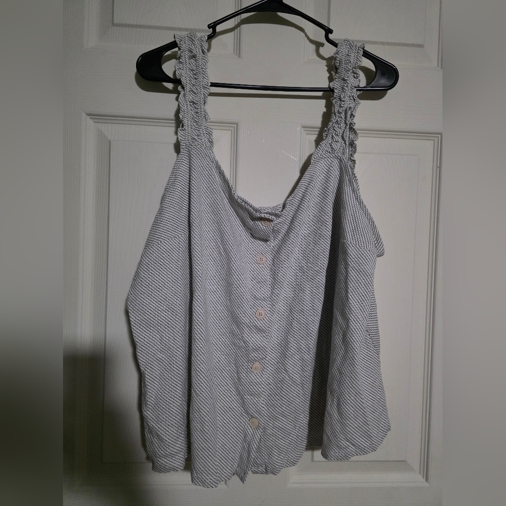 a.n.a Black and Cream Striped Top